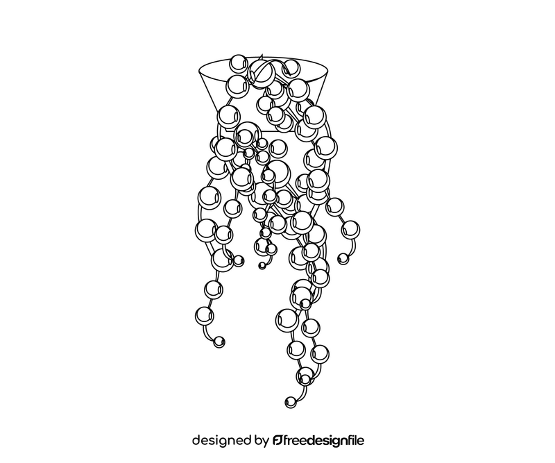 Free ivy flower plant black and white clipart