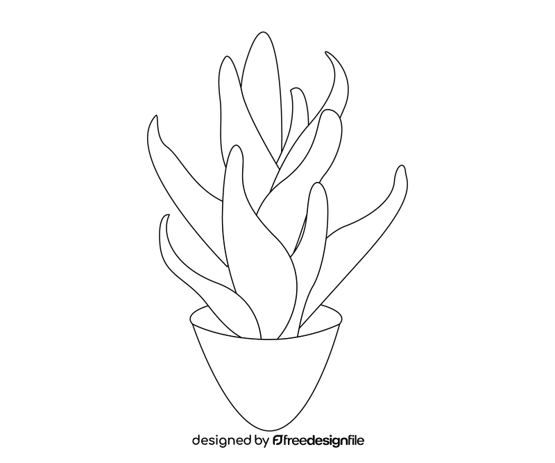 House flower plant black and white clipart