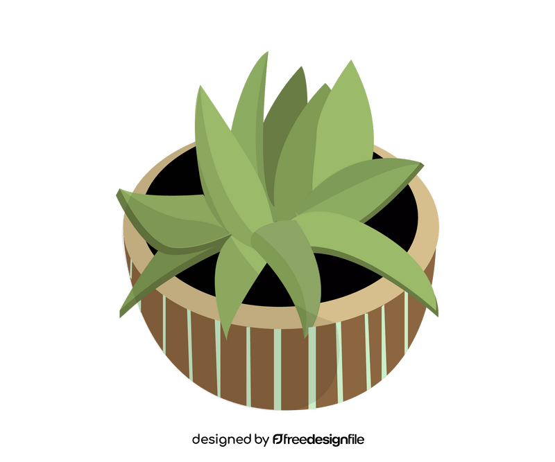 Aloe vera plant in a pot clipart