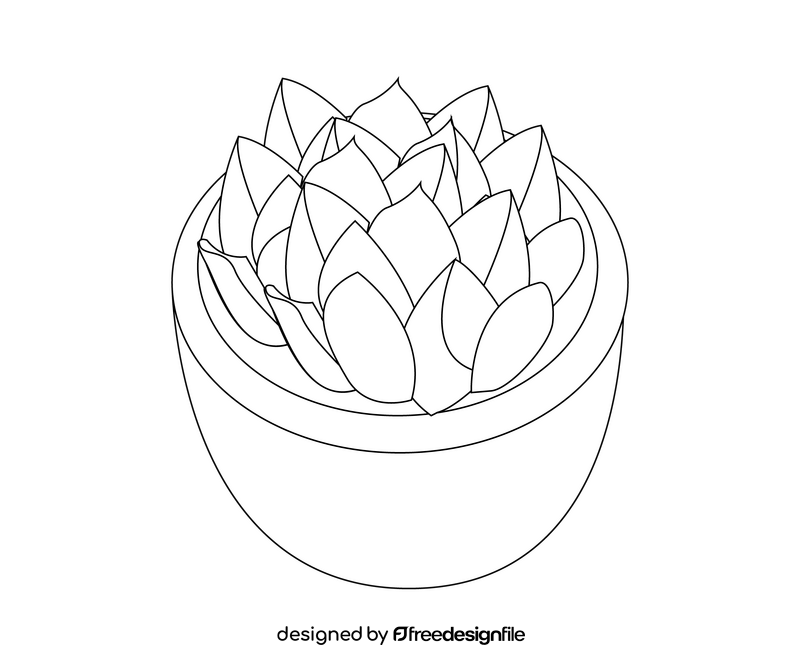Houseplant black and white clipart