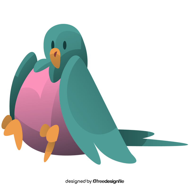 Parrot sitting cartoon clipart