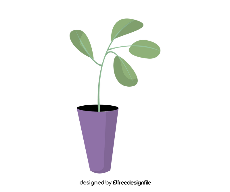 Cartoon Pilea peperomioides plant clipart