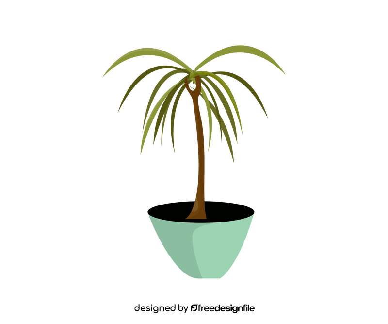 Potted palm plant clipart