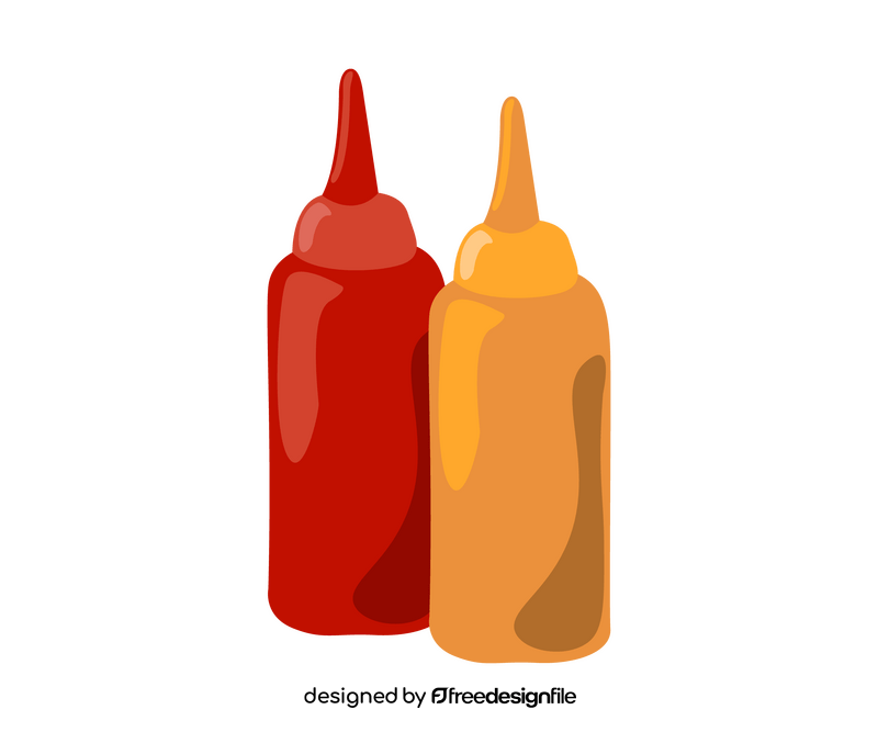 Ketchup and mustard sauces clipart