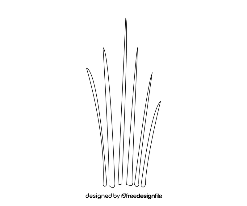 Cartoon plant leaves black and white clipart