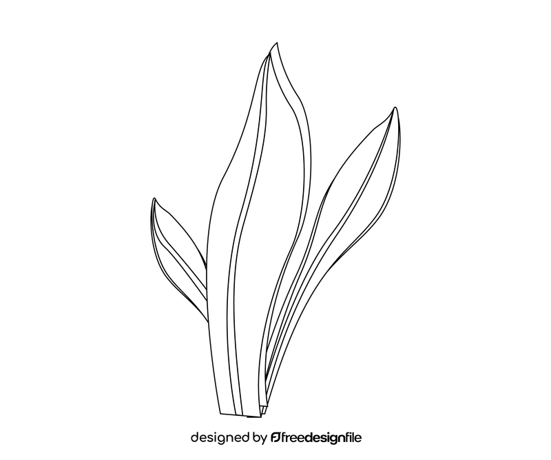 Free plant leaves black and white clipart