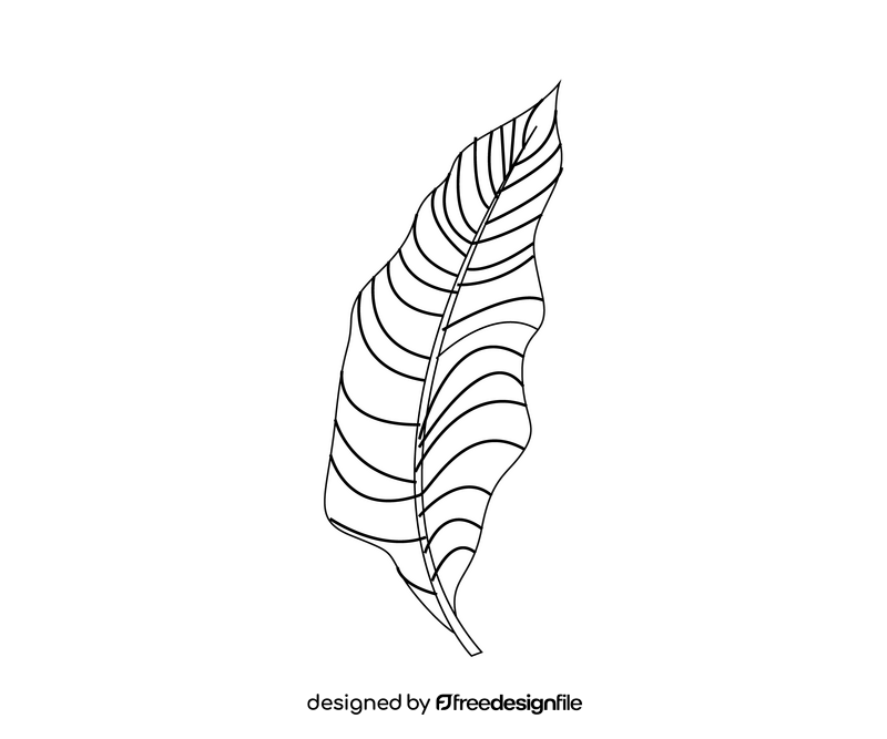 Free plant leaf black and white clipart