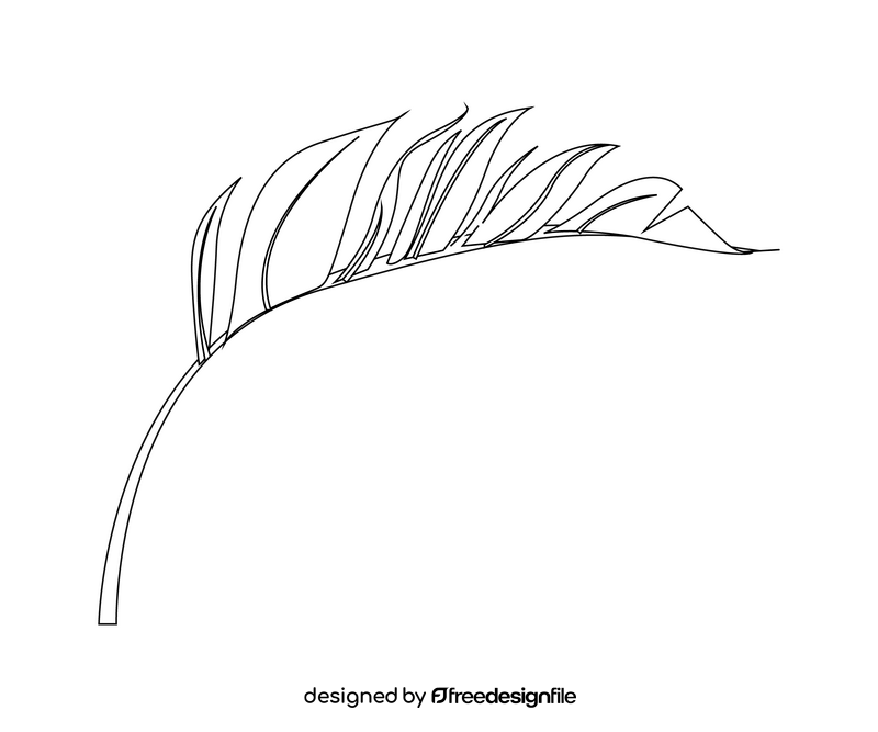 Plant leaf cartoon black and white clipart