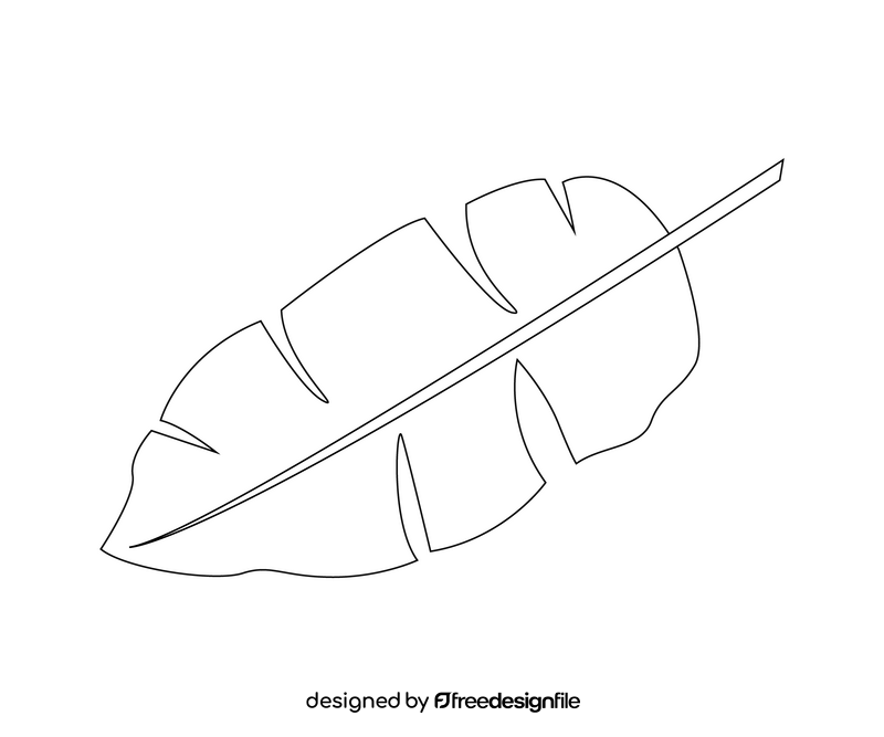 Plant leaf black and white clipart