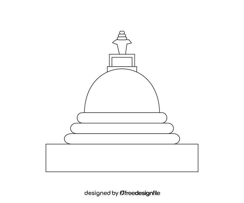 Japanese Peace Pagoda, Sri Lanka black and white clipart