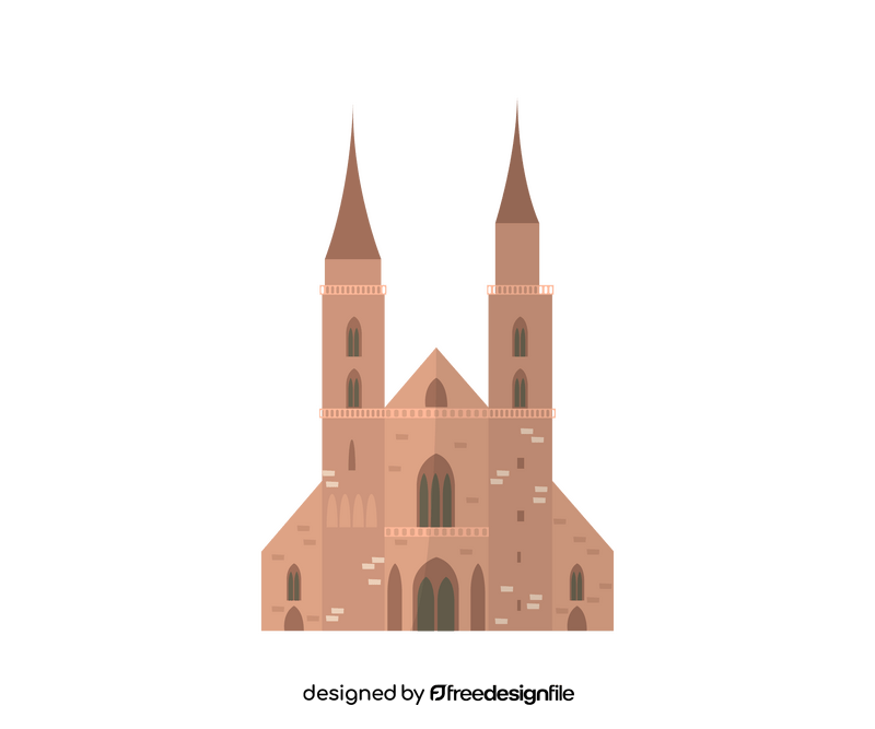 Cartoon Basel Minster cathedral, Switzerland clipart