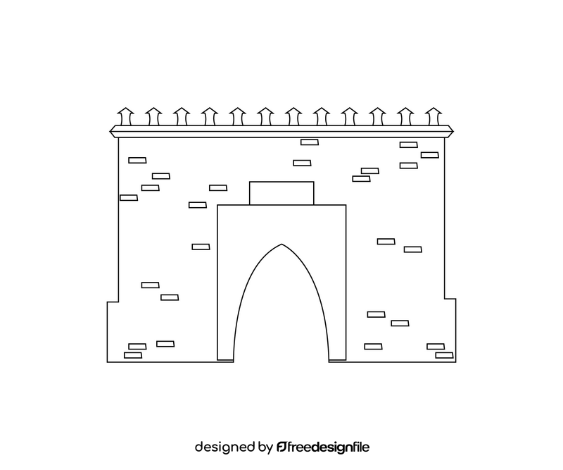 Bab el Bhar, Tunis, Tunisia black and white clipart vector free download