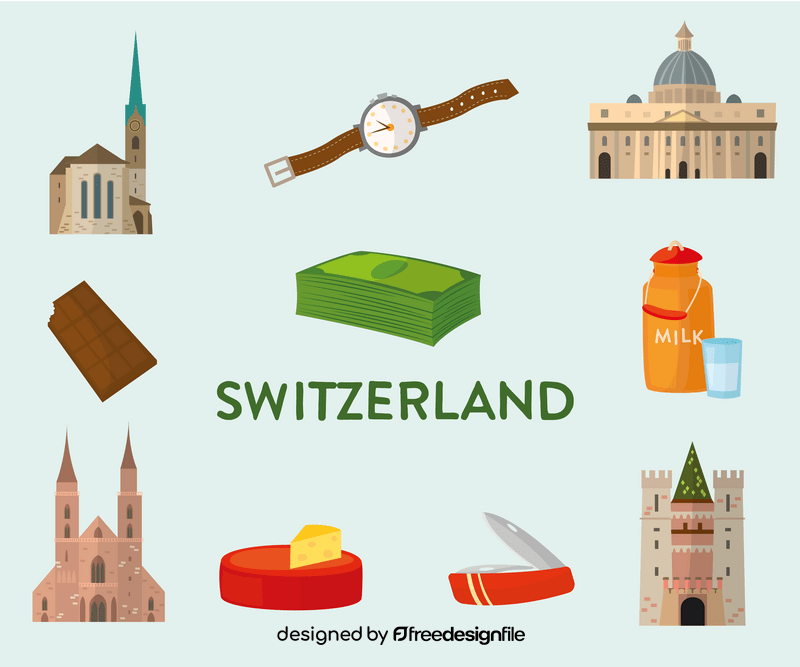 Switzerland icons vector