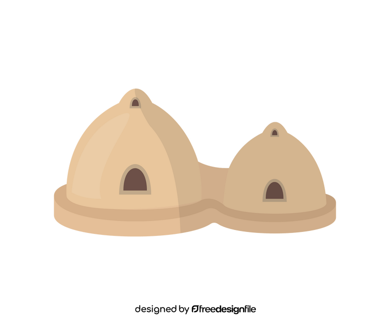Cave homes of Tunisia clipart