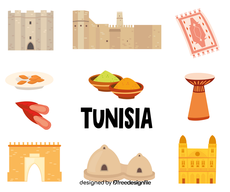 Tunisia travel vector