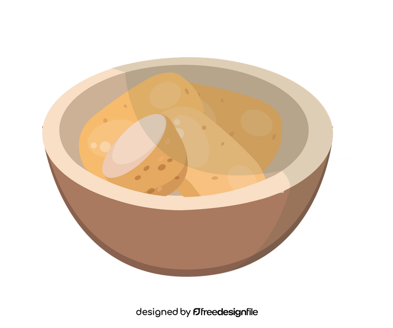 Potato in bowl clipart