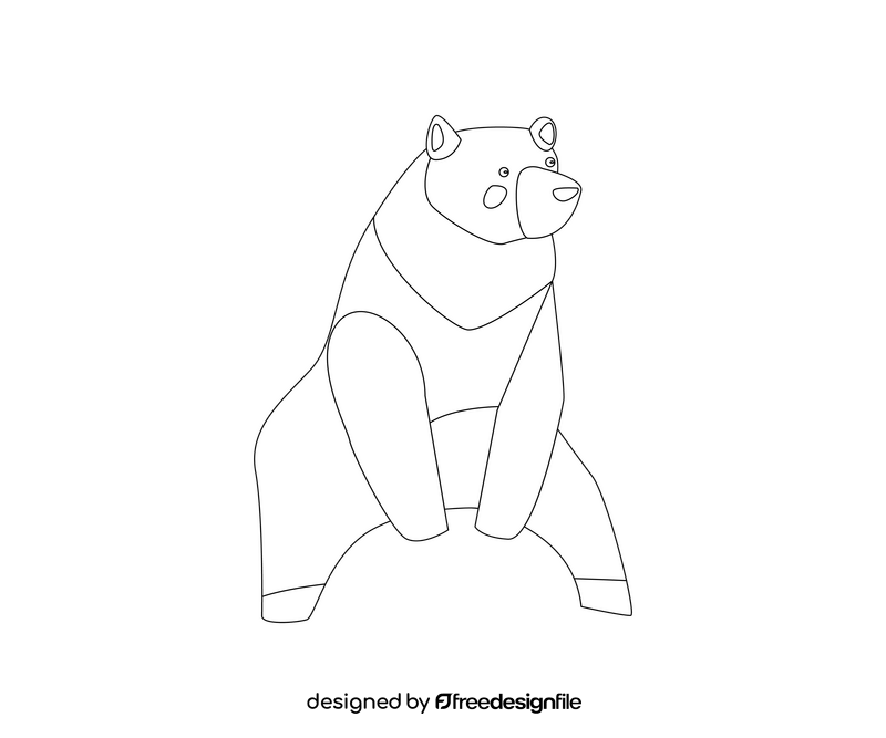 Bear black and white clipart