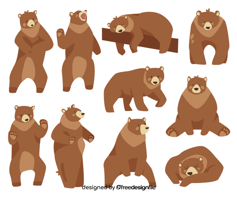 Cute bears vector