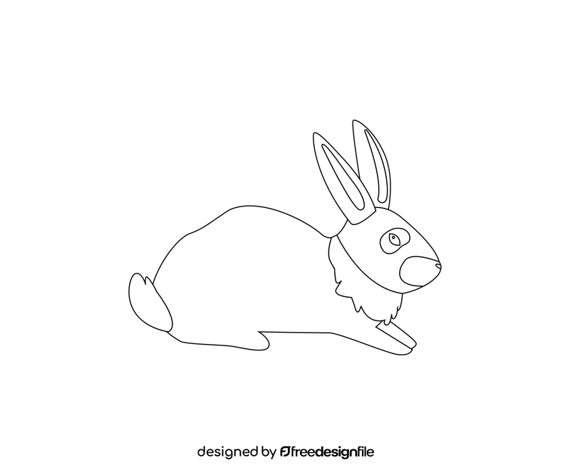 Cartoon hare black and white clipart