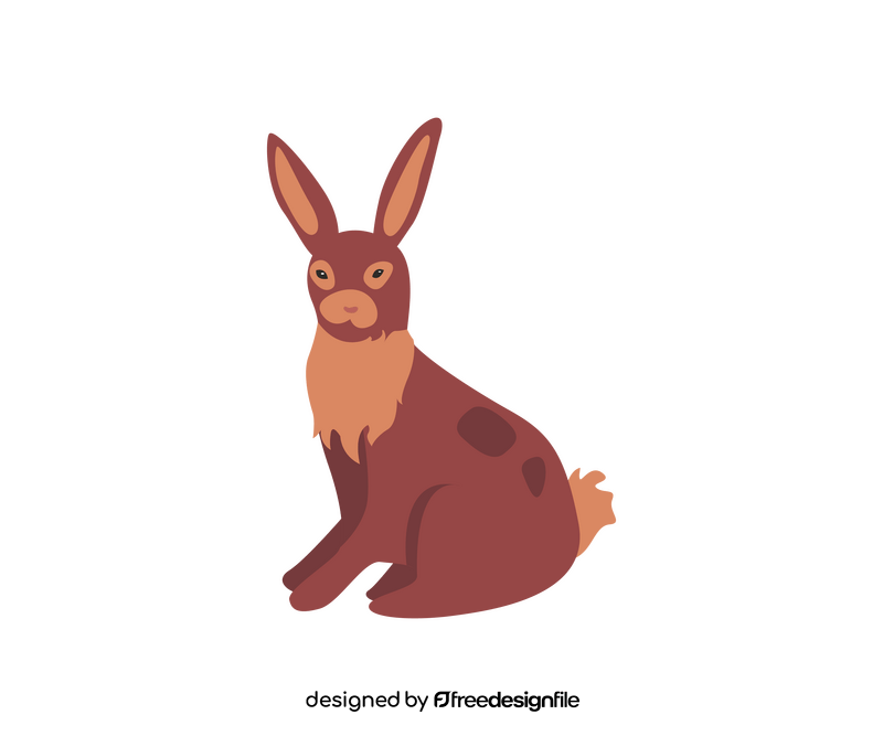 Cute hare, cartoon jackrabbit clipart