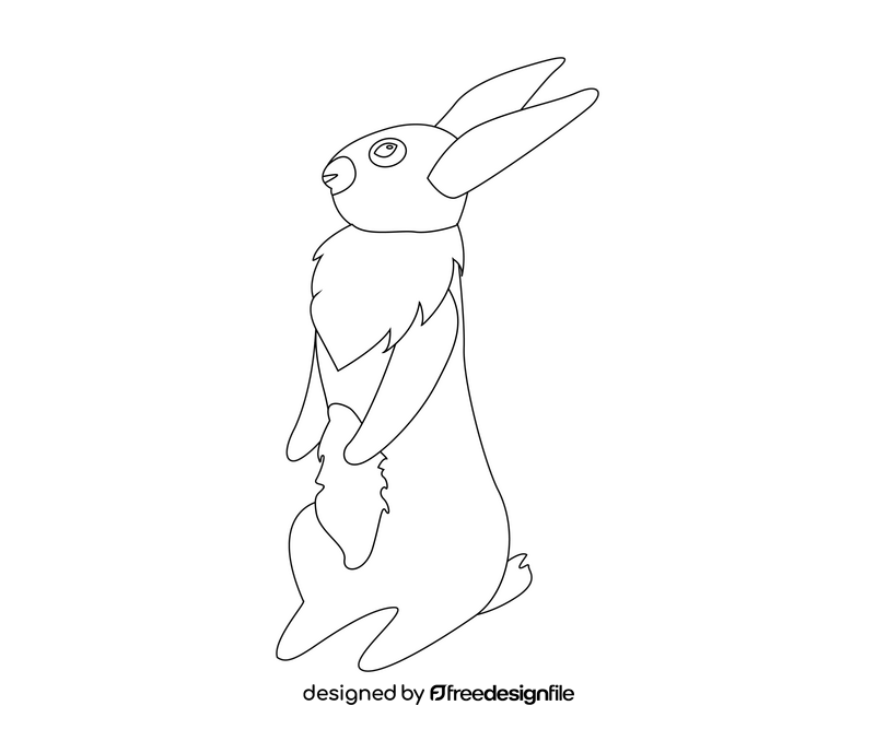 Free hare black and white clipart