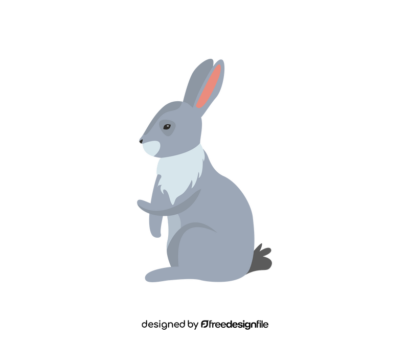 Sitting gray hare clipart
