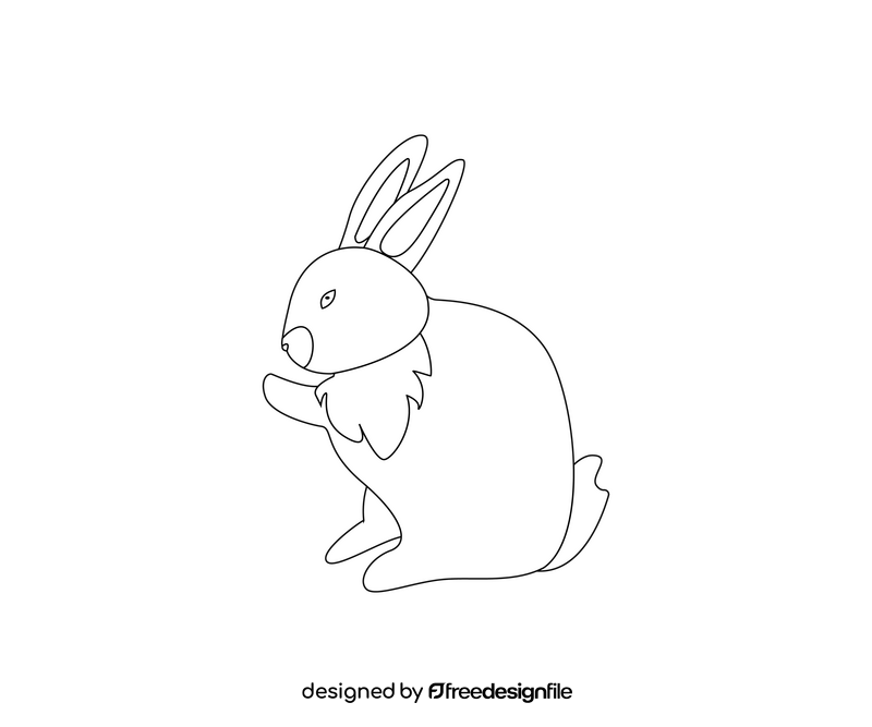 Hare black and white clipart