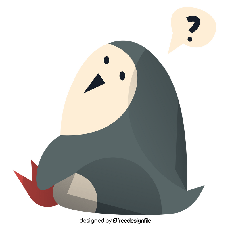 Penguin question clipart