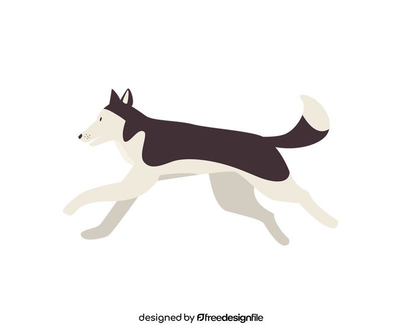 Free husky dog running clipart