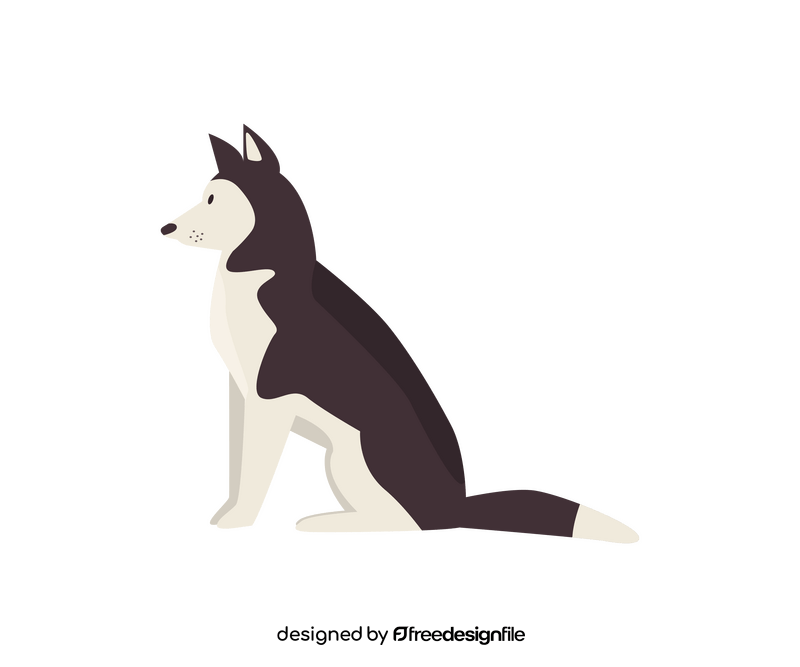 Cute husky dog sitting clipart