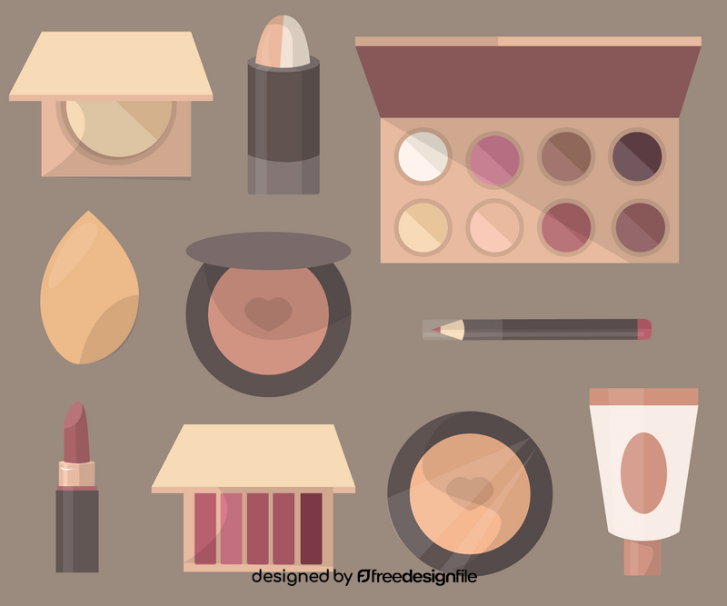 Makeup cosmetics tools vector