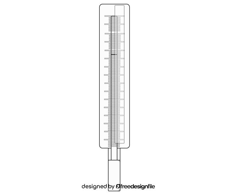 Cartoon medical thermometer black and white clipart