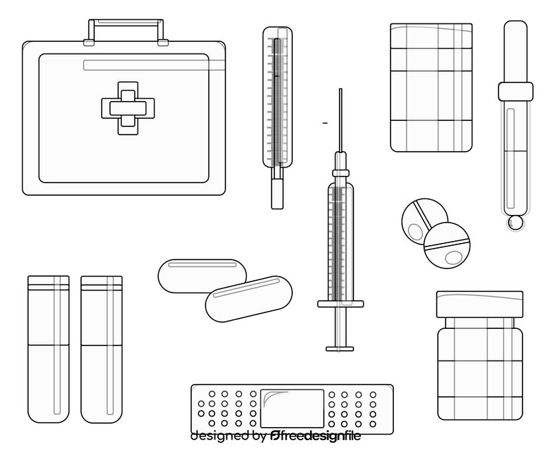 Medicine black and white vector