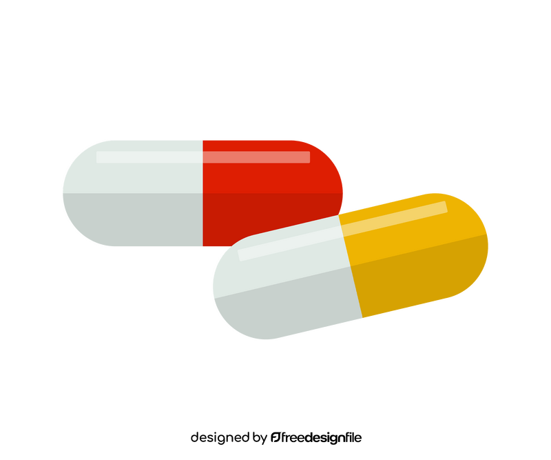 Cartoon medicine pills, drugs clipart
