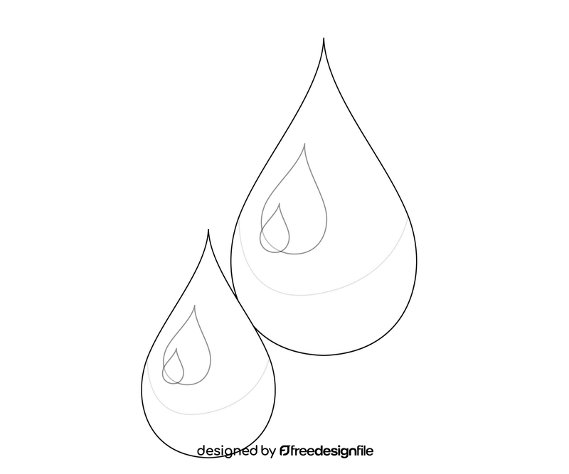 Cartoon blood drops black and white clipart