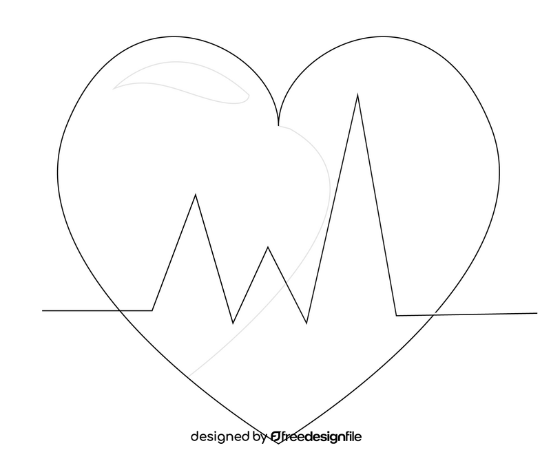 Free medical heart black and white clipart