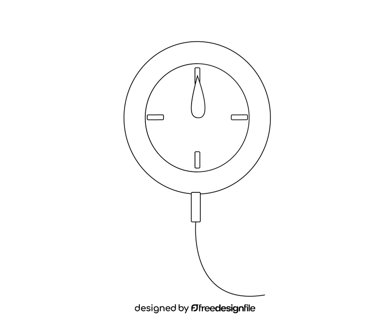 Mechanical blood pressure monitor black and white clipart