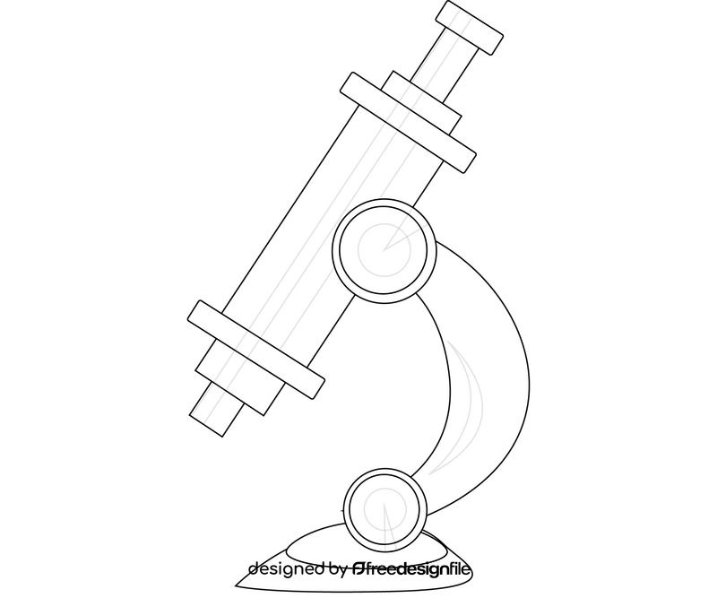 Cartoon microscope black and white clipart