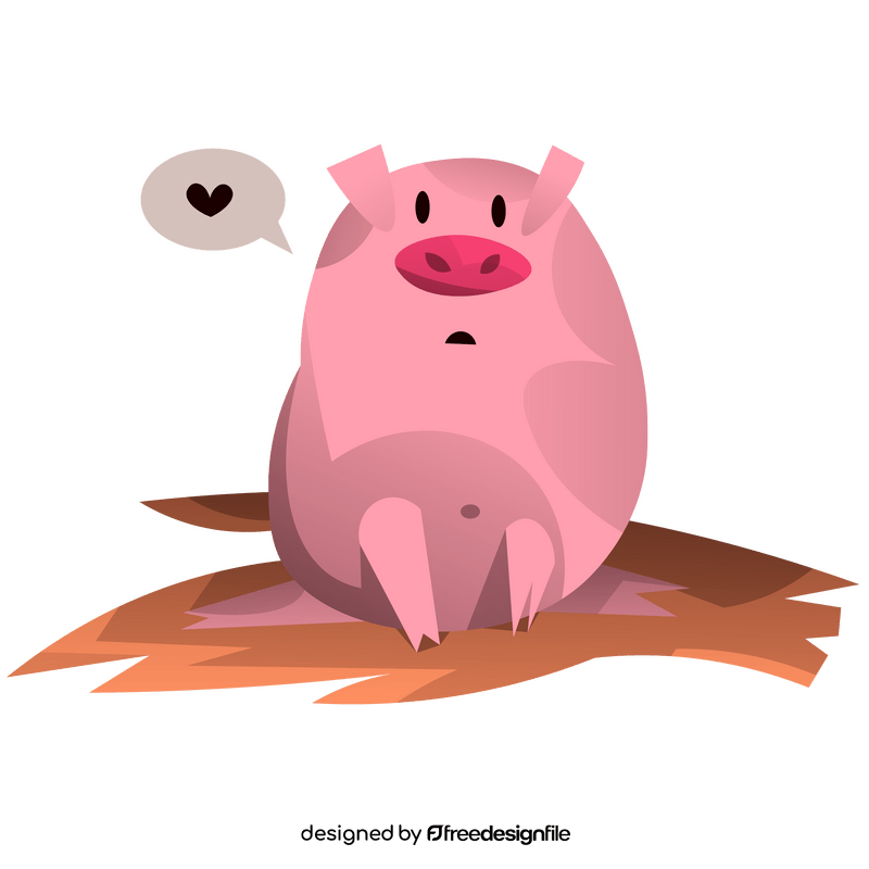 Pig heart clipart