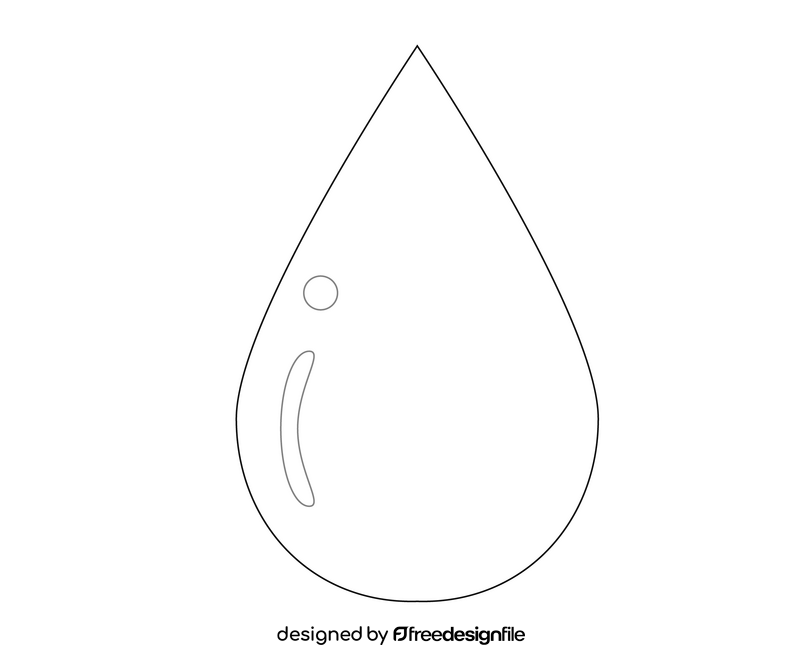 Blood drop illustration black and white clipart