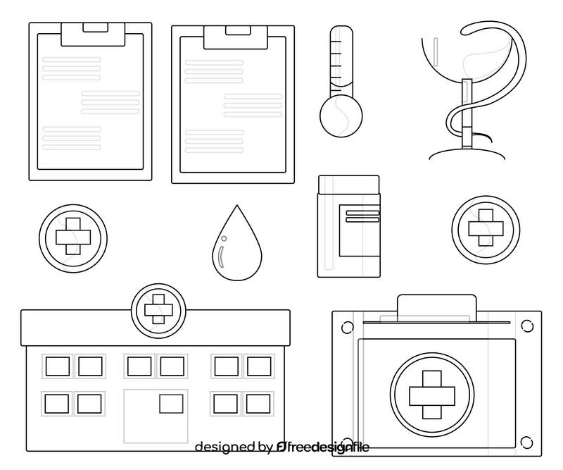 Medicine free black and white vector