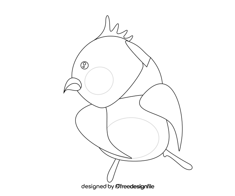 Parrot drawing black and white clipart