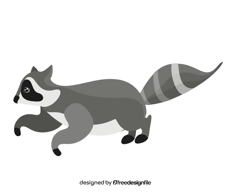 Walking raccoon illustration clipart
