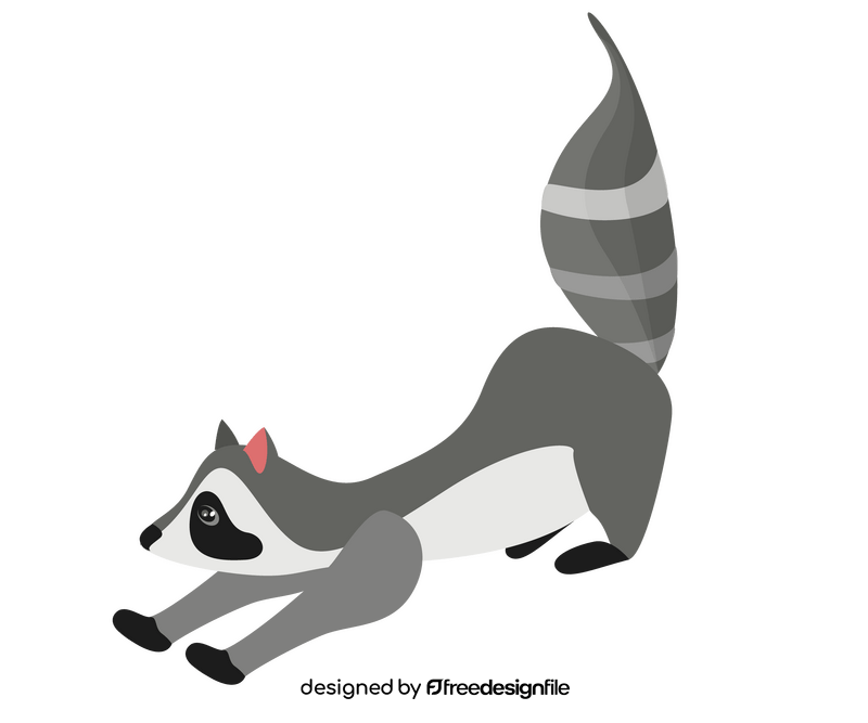 Lying raccoon clipart