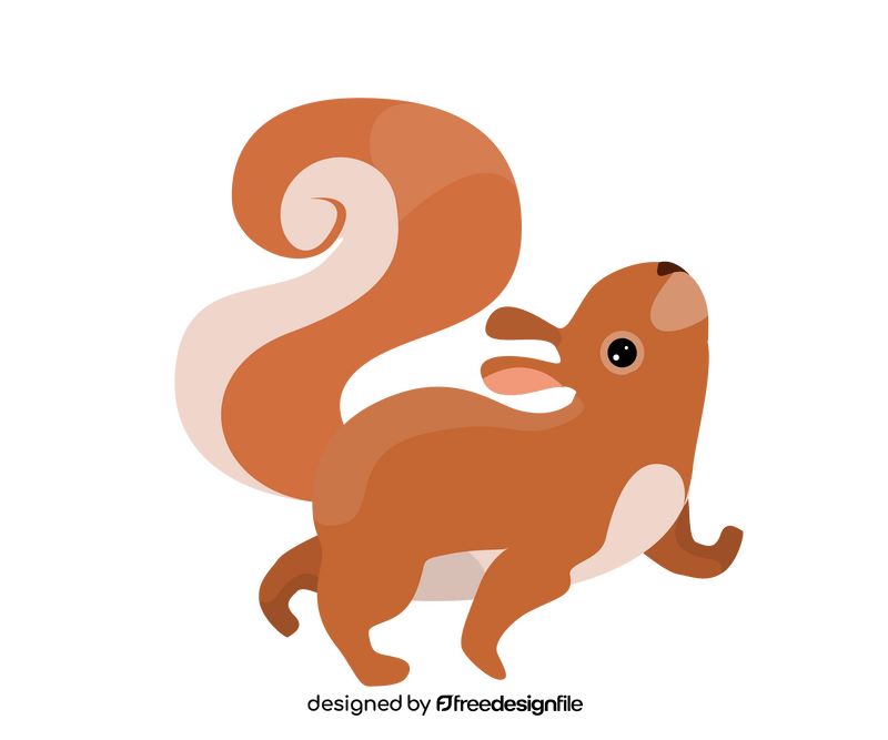 Cute squirrel walking clipart