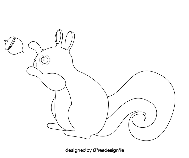 Free squirrel black and white clipart