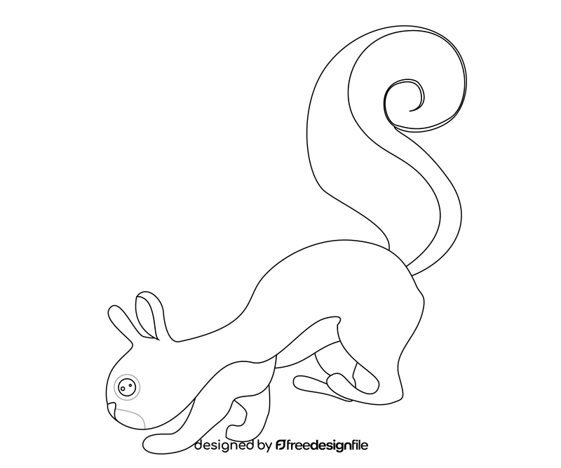 Squirrel drawing black and white clipart