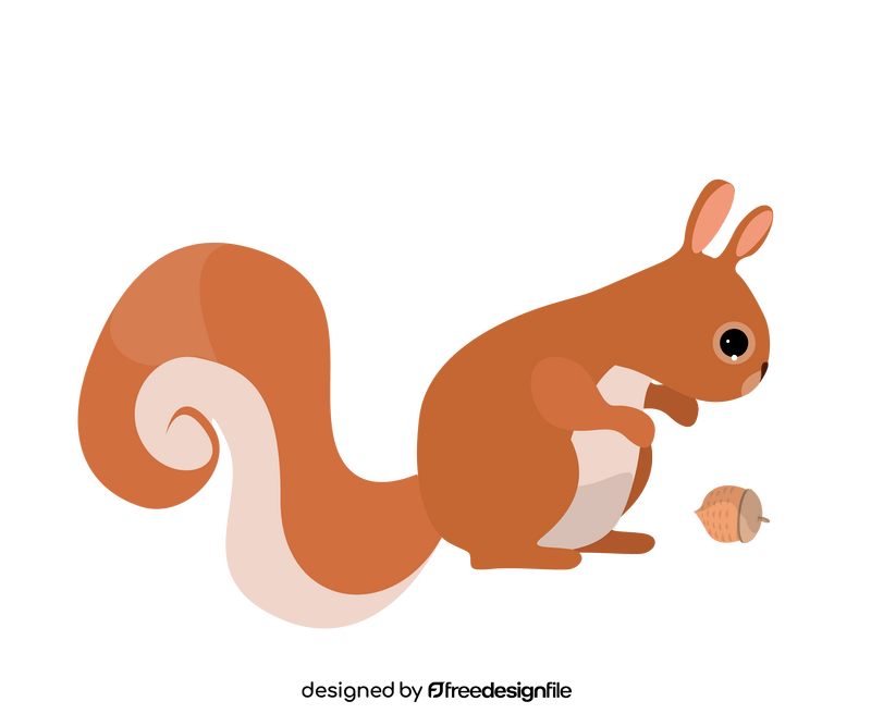 Squirrel with nuts clipart