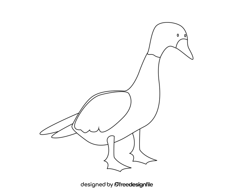 Cartoon mallard black and white clipart