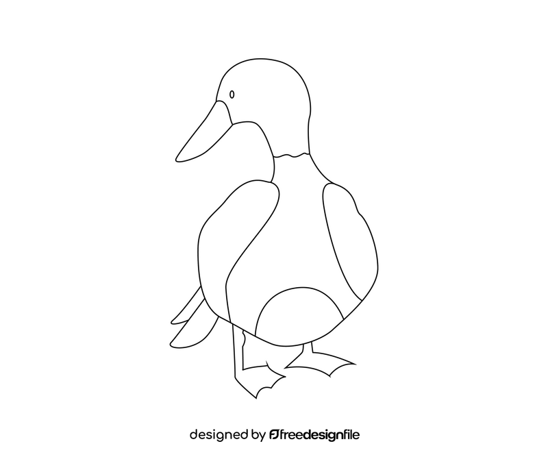 Wild duck drawing black and white clipart